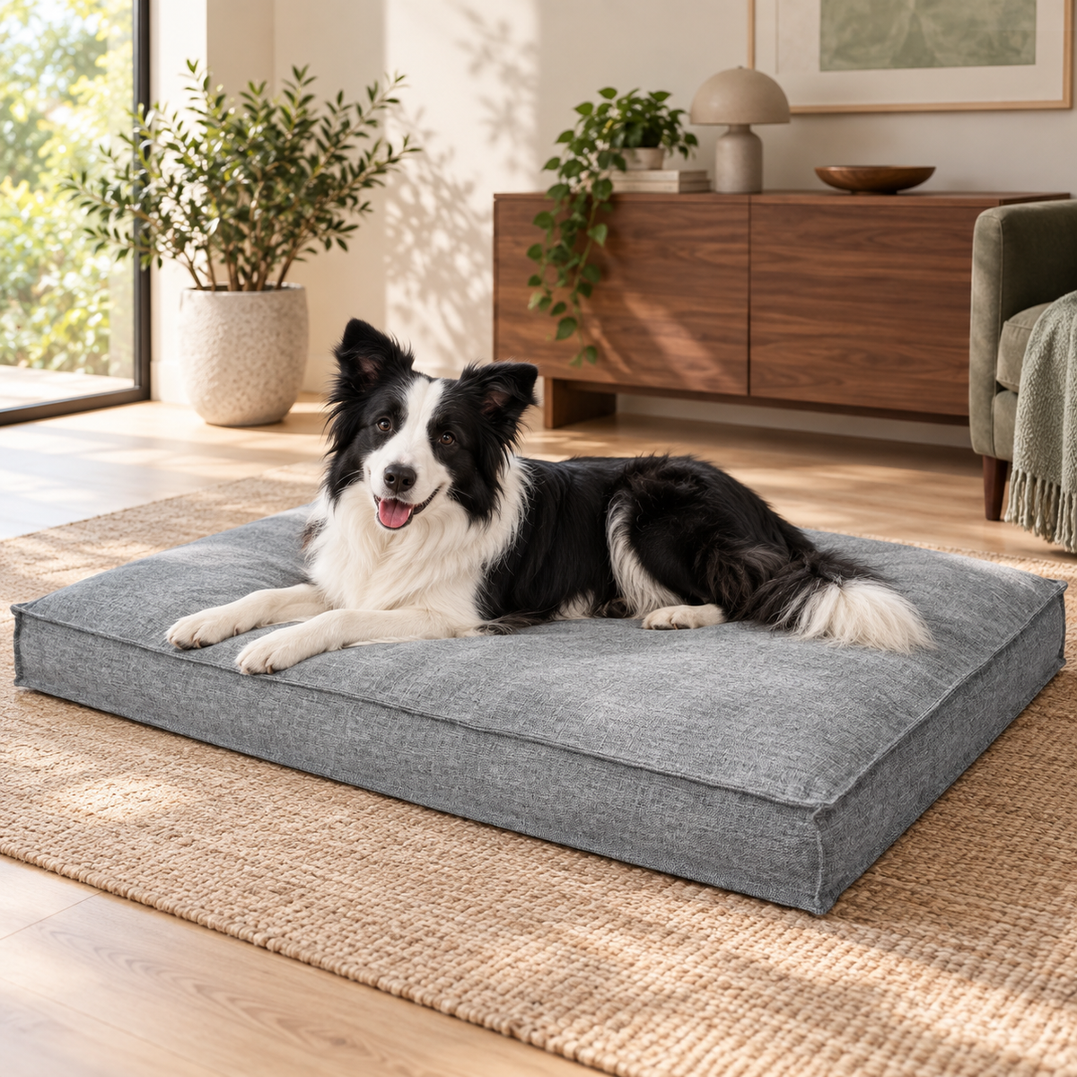 Matelas Orthopédique en Lin pour Chien — Soulage les Articulations, 4 Tailles