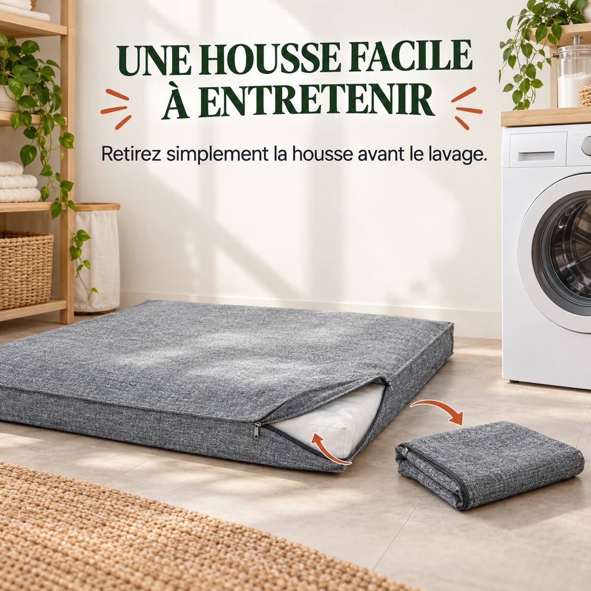 Matelas Orthopédique en Lin pour Chien — Soulage les Articulations, 4 Tailles