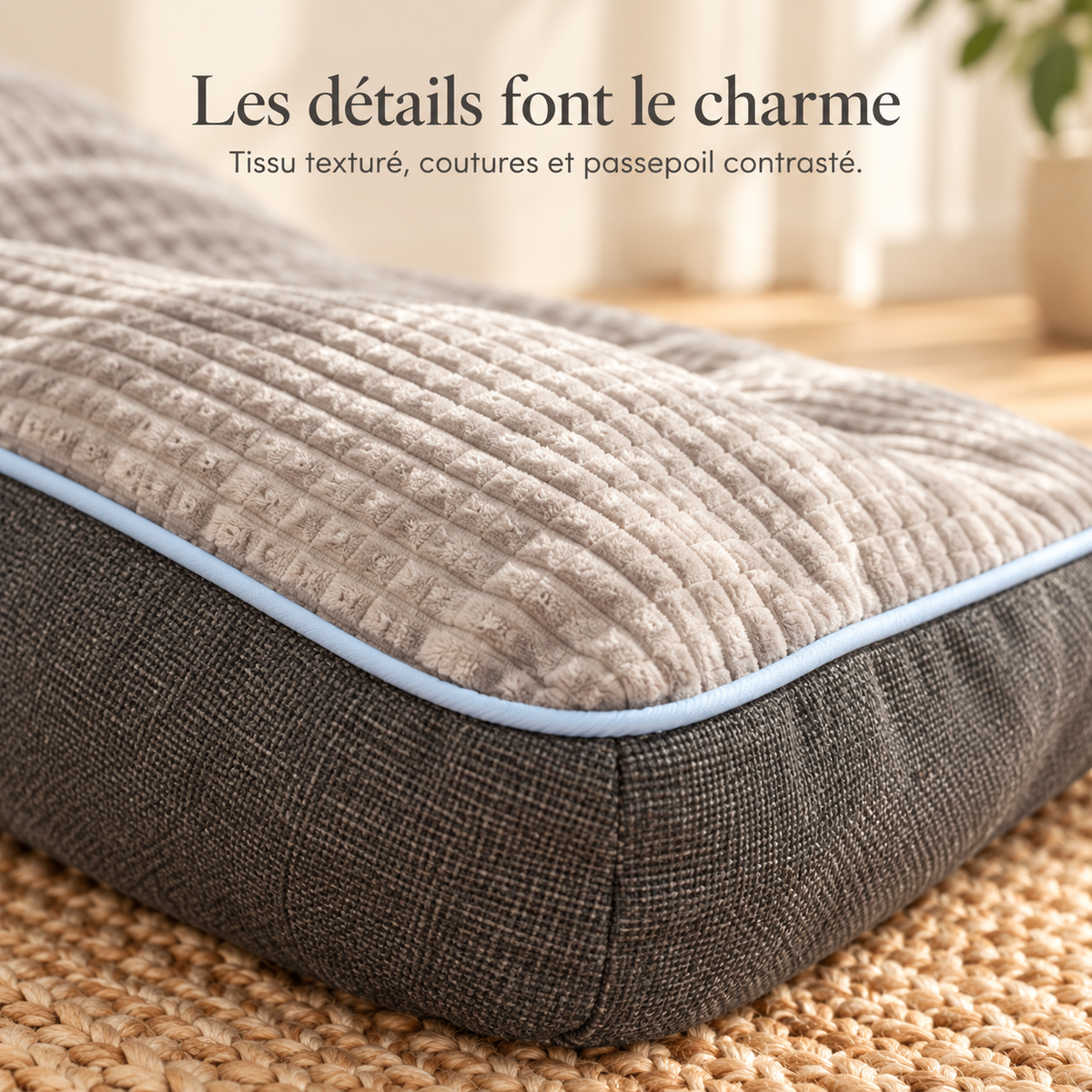Panier Matelas XXL pour Chien — Velours Côtelé Épais, Rebord Galbé, 4 Tailles