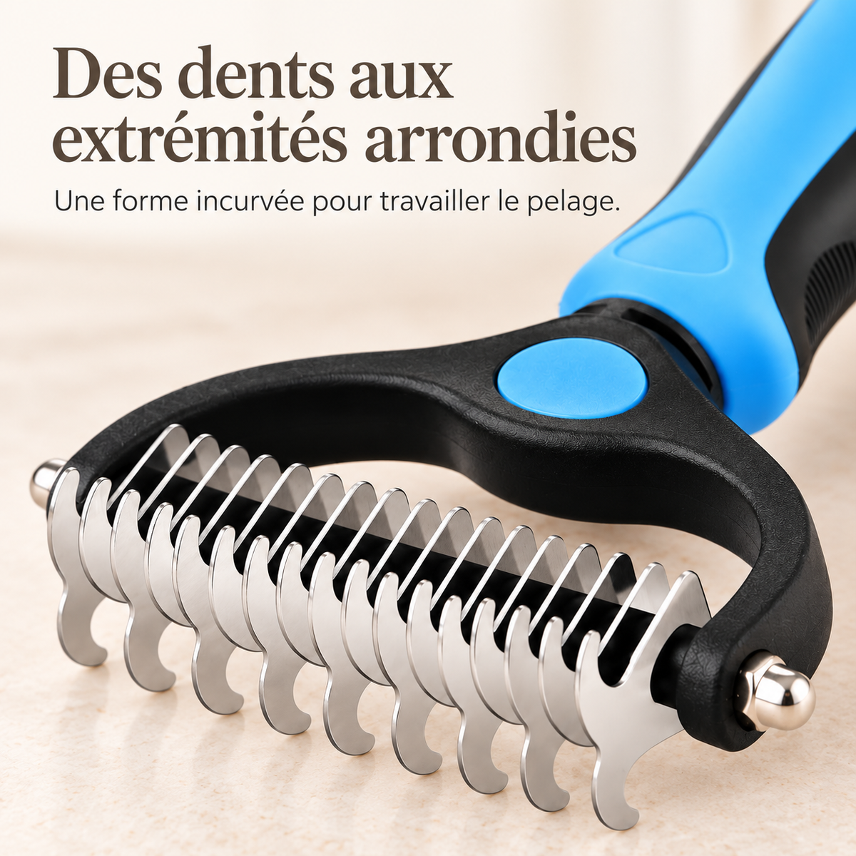 Brosse Démêlante pour Chien et Chat — Double Face Anti-Nœuds et Anti-Poils Morts