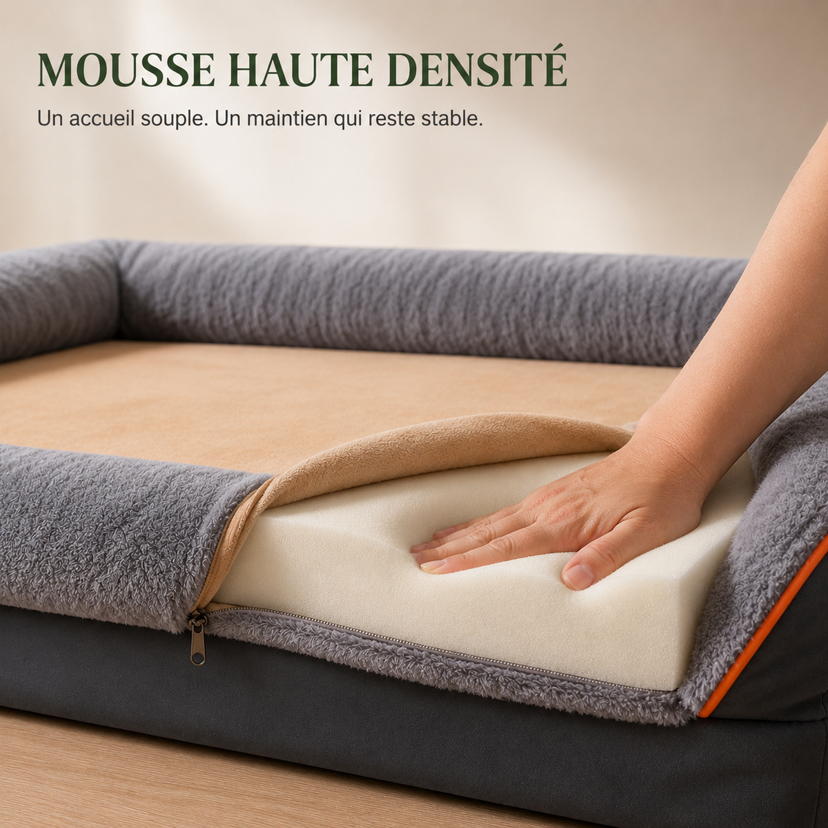Panier pour Chien Orthopédique 4 Rebords — Grand Format