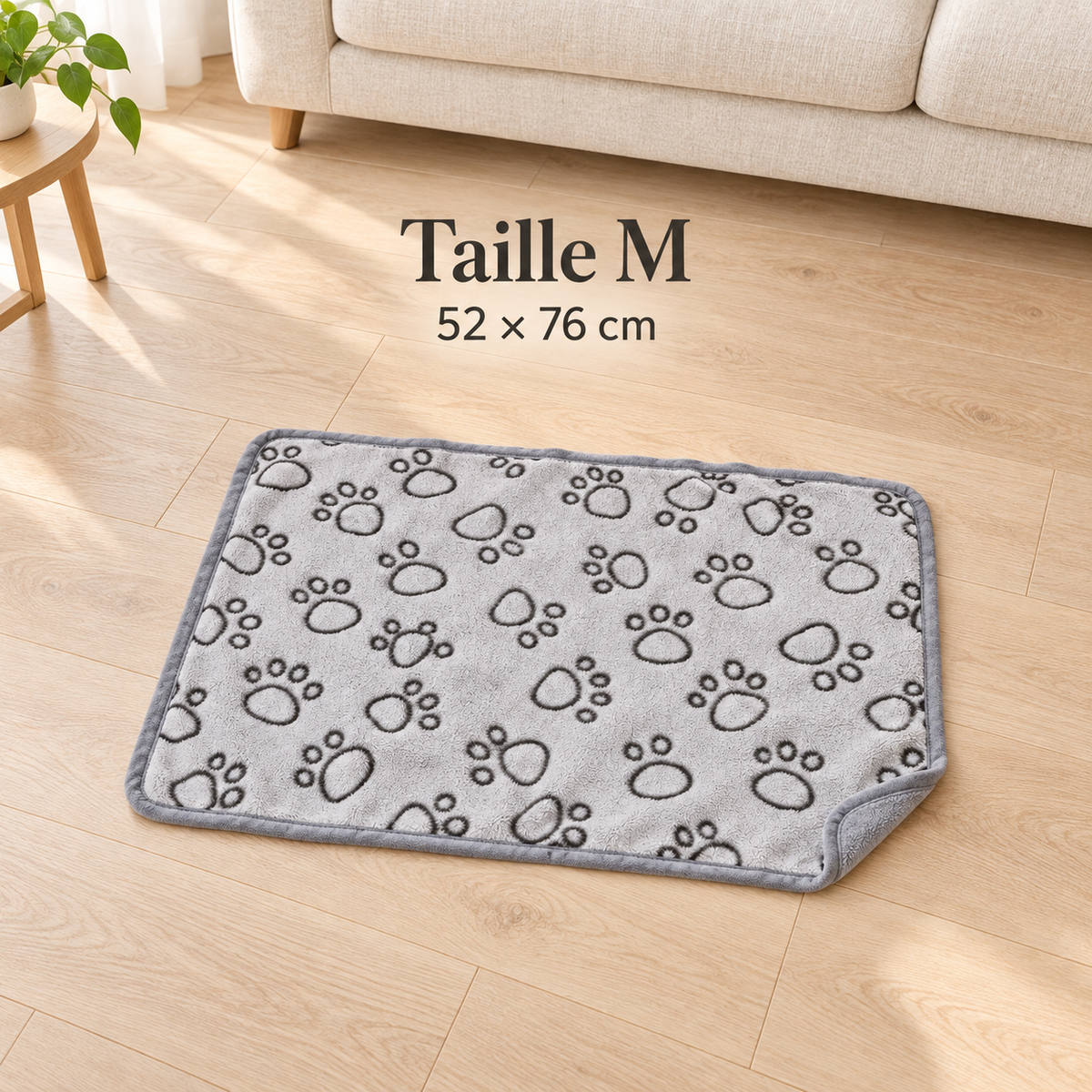 Plaid pour Chien et Chat — Motif Pattes Réversible et Doux, 4 Tailles
