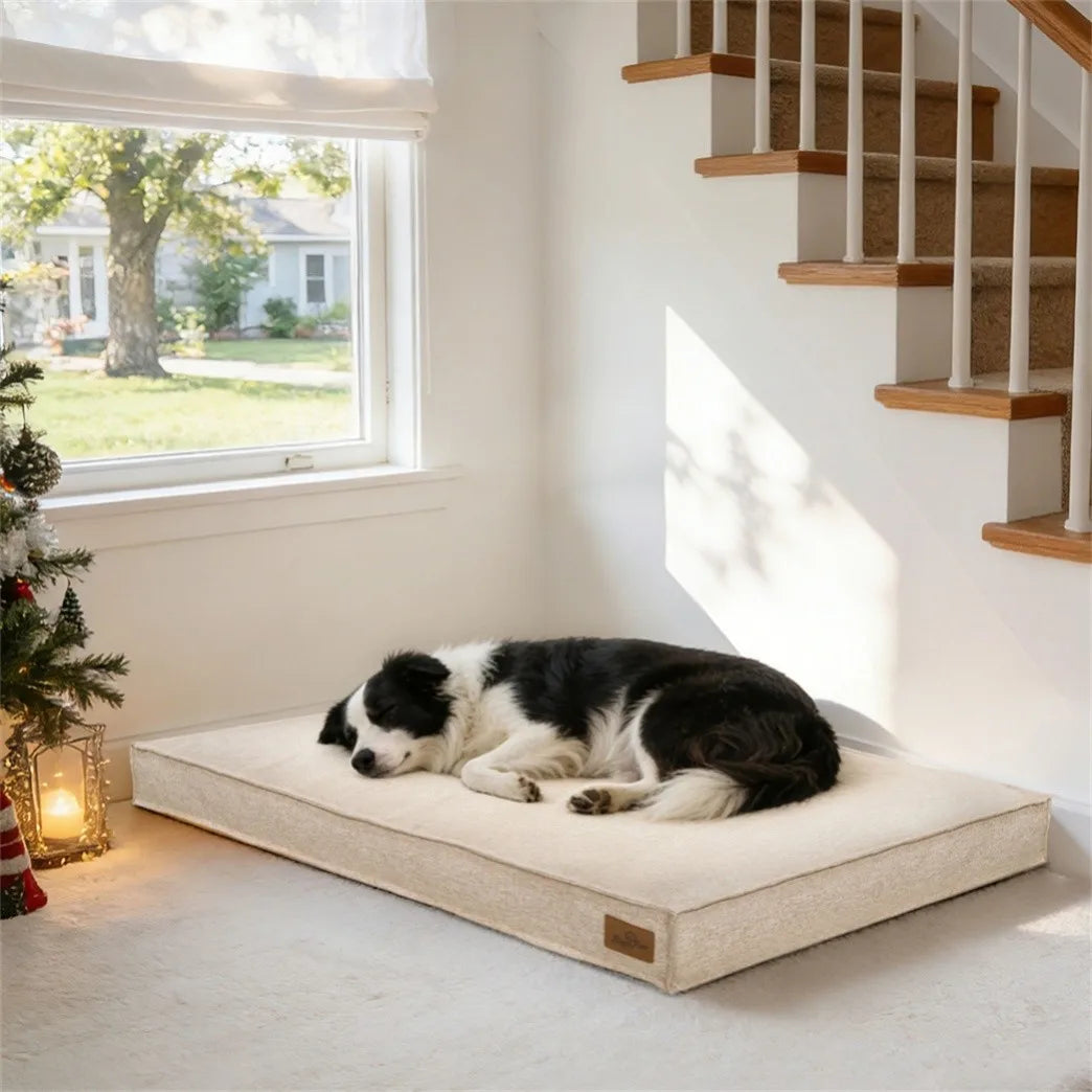 Matelas Orthopédique en Lin pour Chien — Soulage les Articulations, 4 Tailles