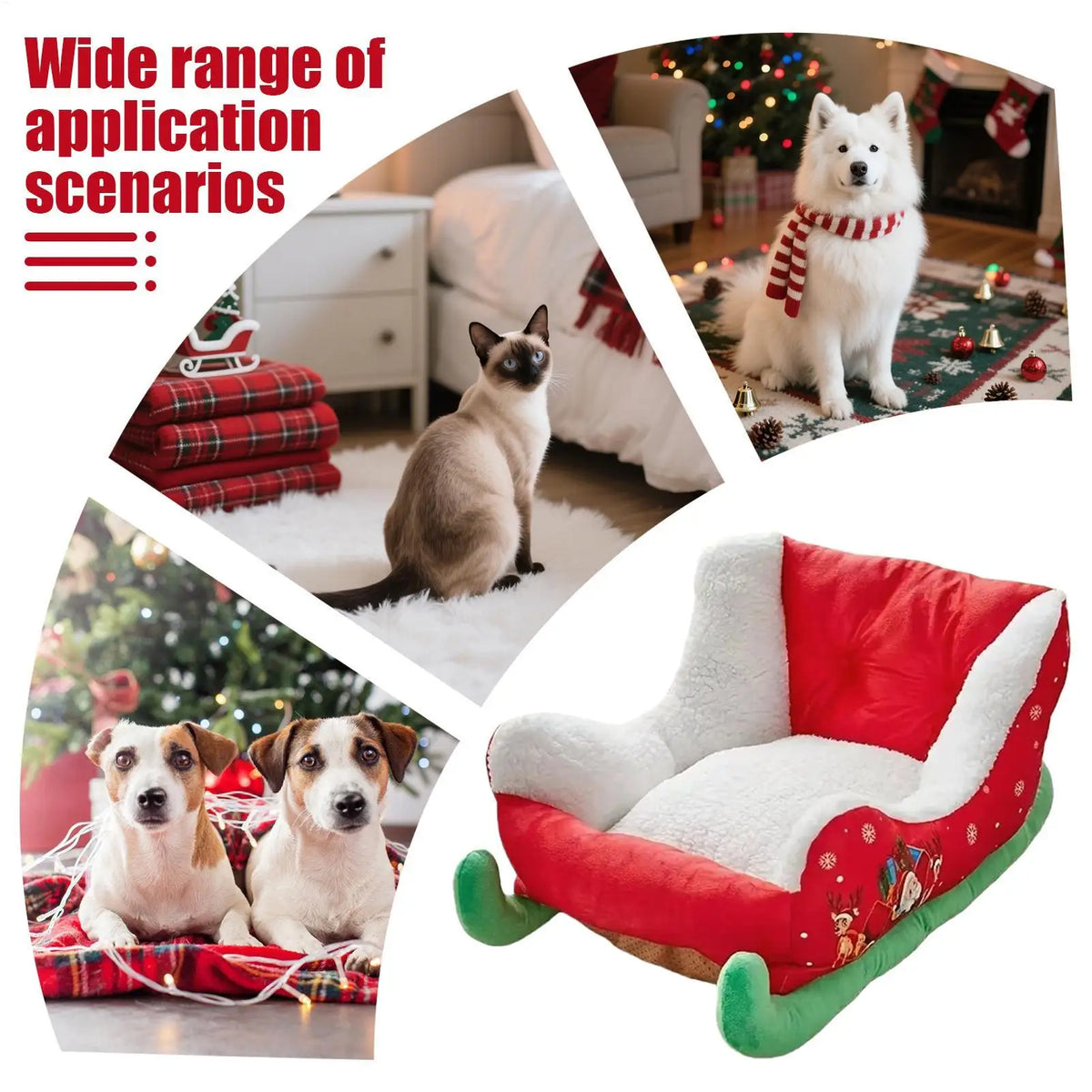 Panier Chien Forme Traîneau — Édition Festive
