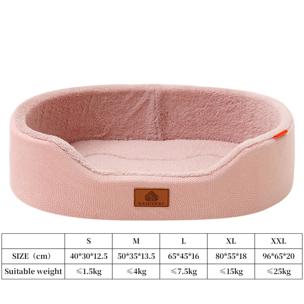 Panier Chien Effet Cuir Imperméable — 5 Tailles S à XXL