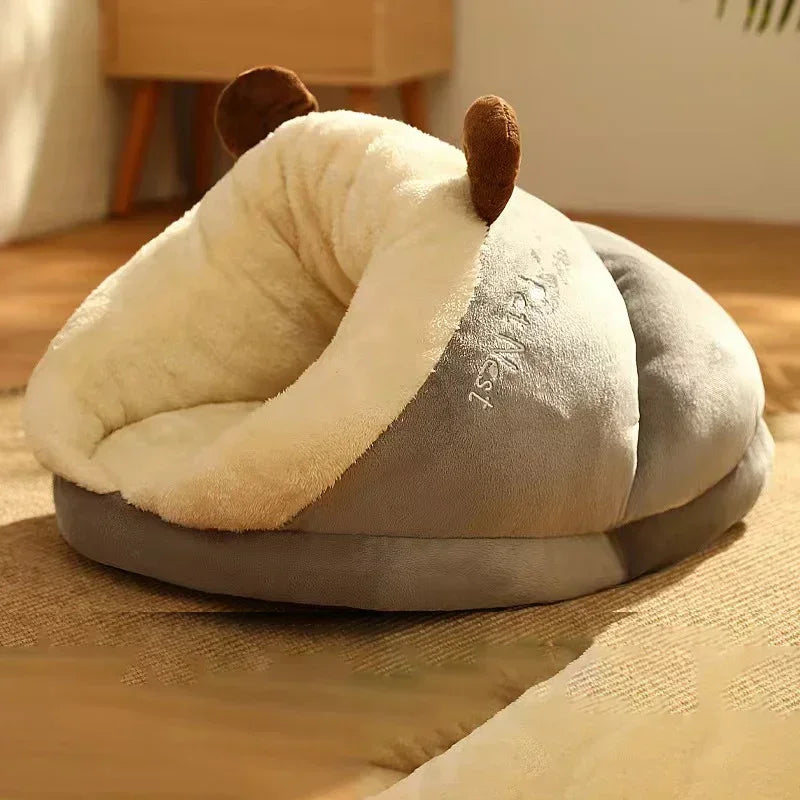 Panier pour Chien Niche Polaire Corail — Housse Amovible