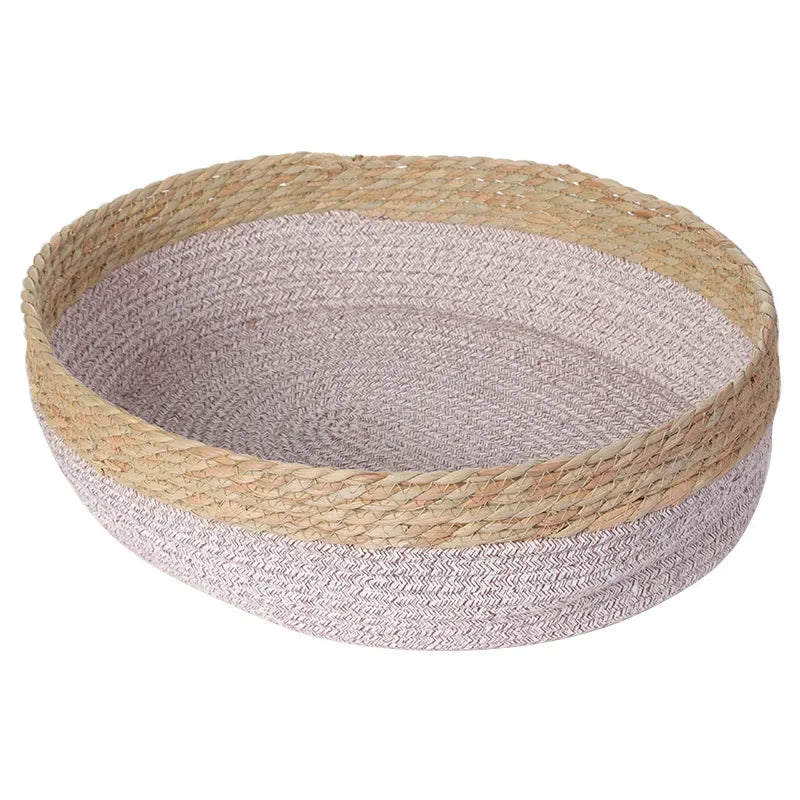 Rattan Weaving Basket For Cat Comfortable Sleeping Pet Dog Bed Summer Cool Weave Cat House Donut Round Kitten Puppy Bed cat beds
