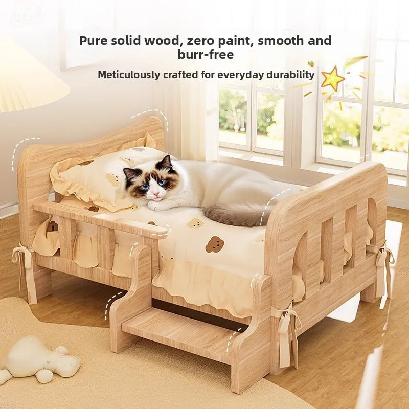 Pet bed, solid wood dog bed, all-season cat bed,pet sleeping sofa,cat bed and dog bed ,cat shelf ,cat condo,wooden cat furniture
