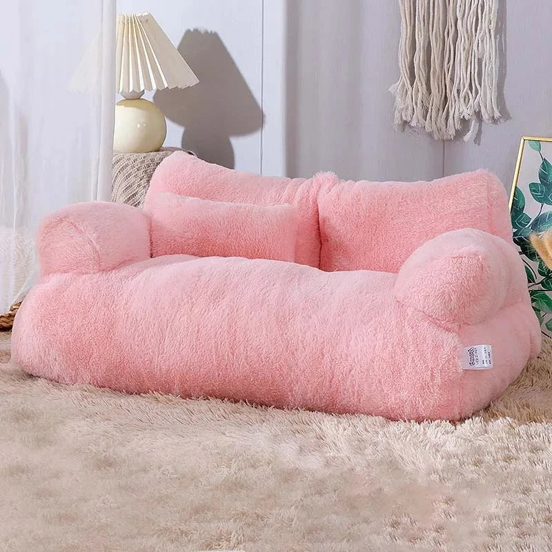 Panier Sofa avec Dossier pour Petit Chien — Peluche Douce
