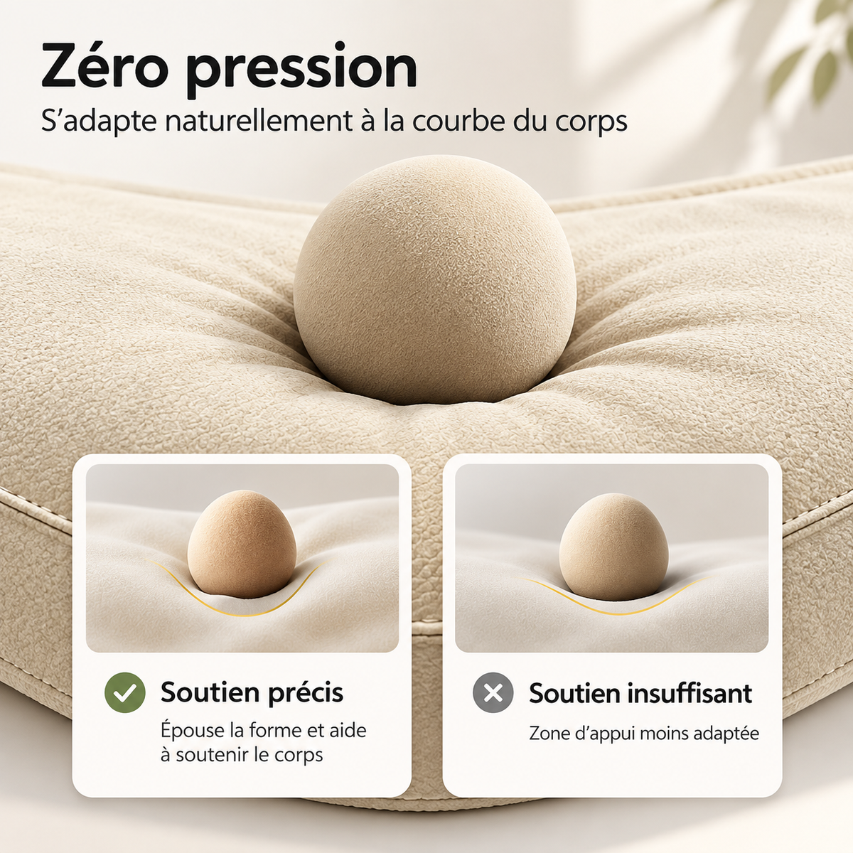 Canapé-lit orthopédique en cuir pour chien — zéro pression, soutien précis