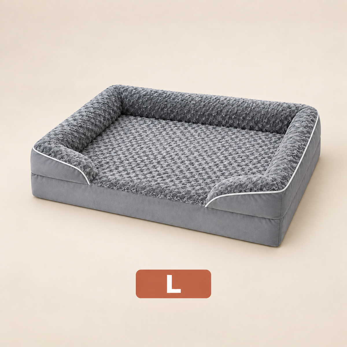 Panier orthopédique pour chien taille L, gris, vue produit seule