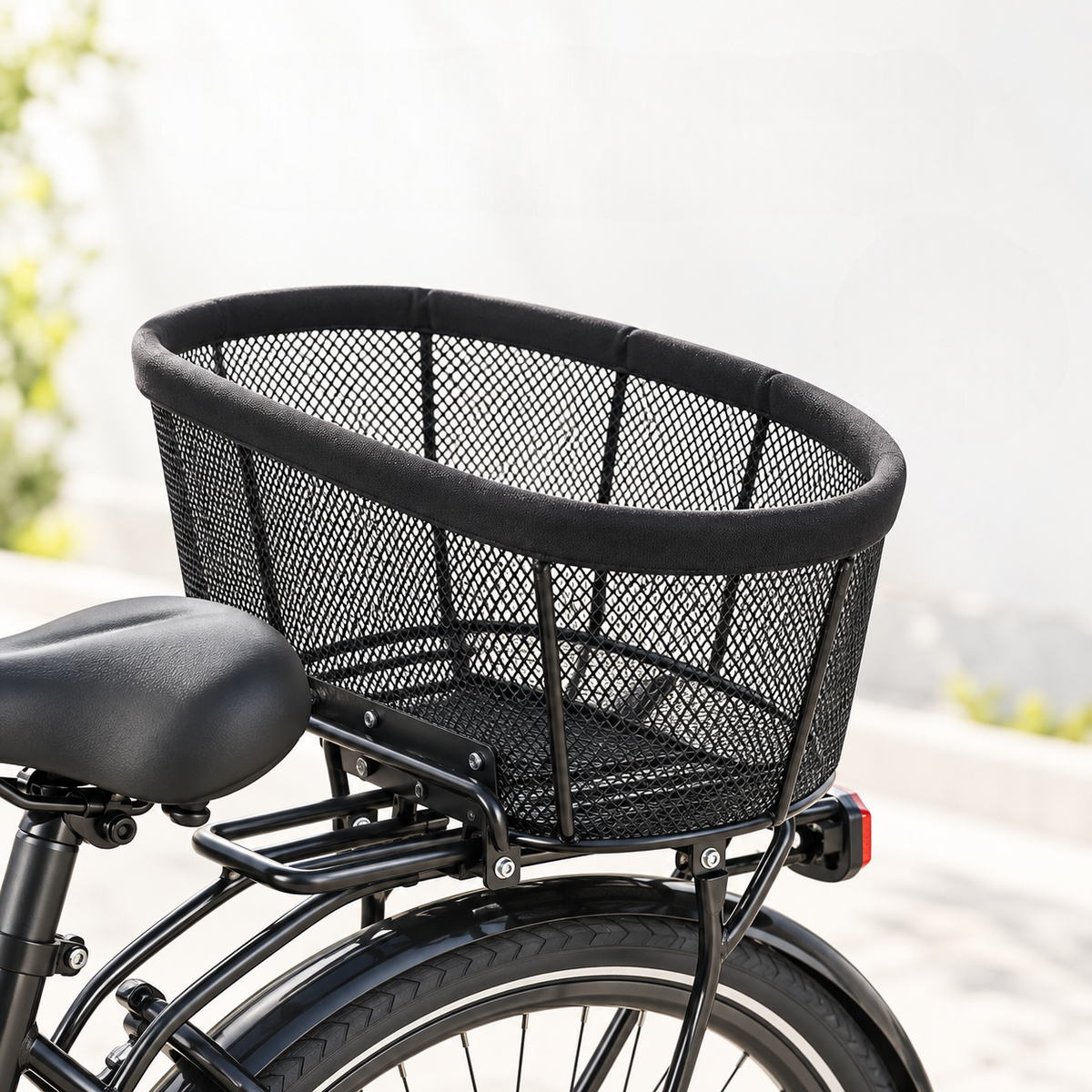 Panier de vélo pour chien en métal, monté sur porte-bagages arrière