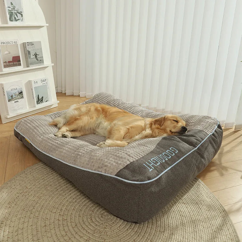 Panier Matelas XXL pour Chien — Velours Côtelé Épais, Rebord Galbé, 4 Tailles