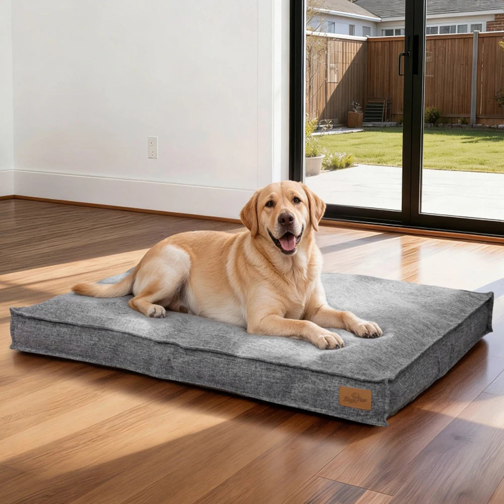Matelas Orthopédique en Lin pour Chien — Soulage les Articulations, 4 Tailles