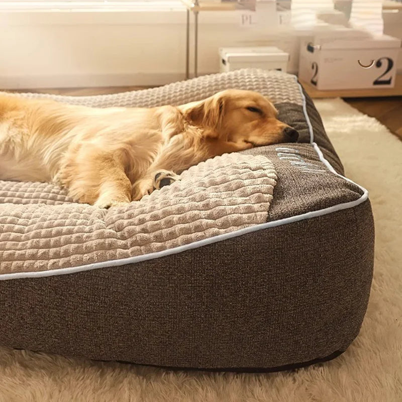 Panier Matelas XXL pour Chien — Velours Côtelé Épais, Rebord Galbé, 4 Tailles