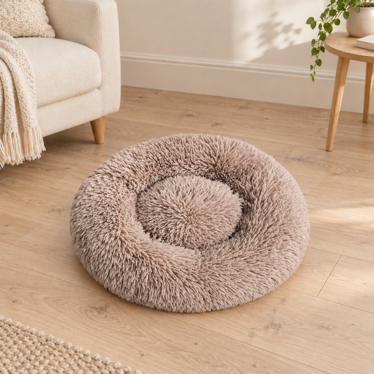 Panier pour Chien Rond Peluche — 5 Tailles