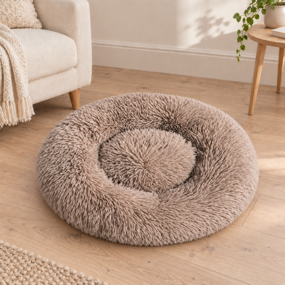 Panier pour Chien Rond Peluche — 5 Tailles