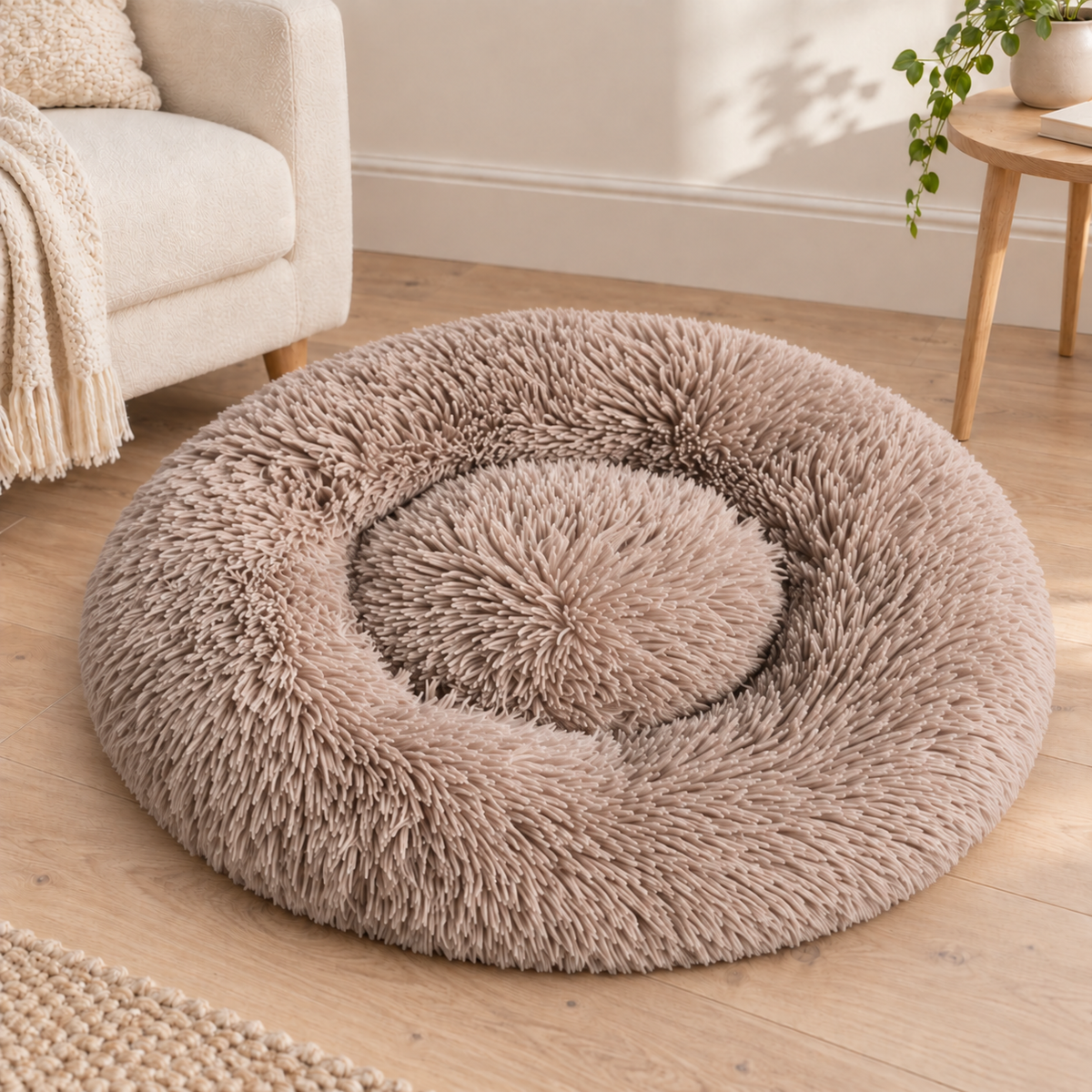 Panier pour Chien Rond Peluche — 5 Tailles