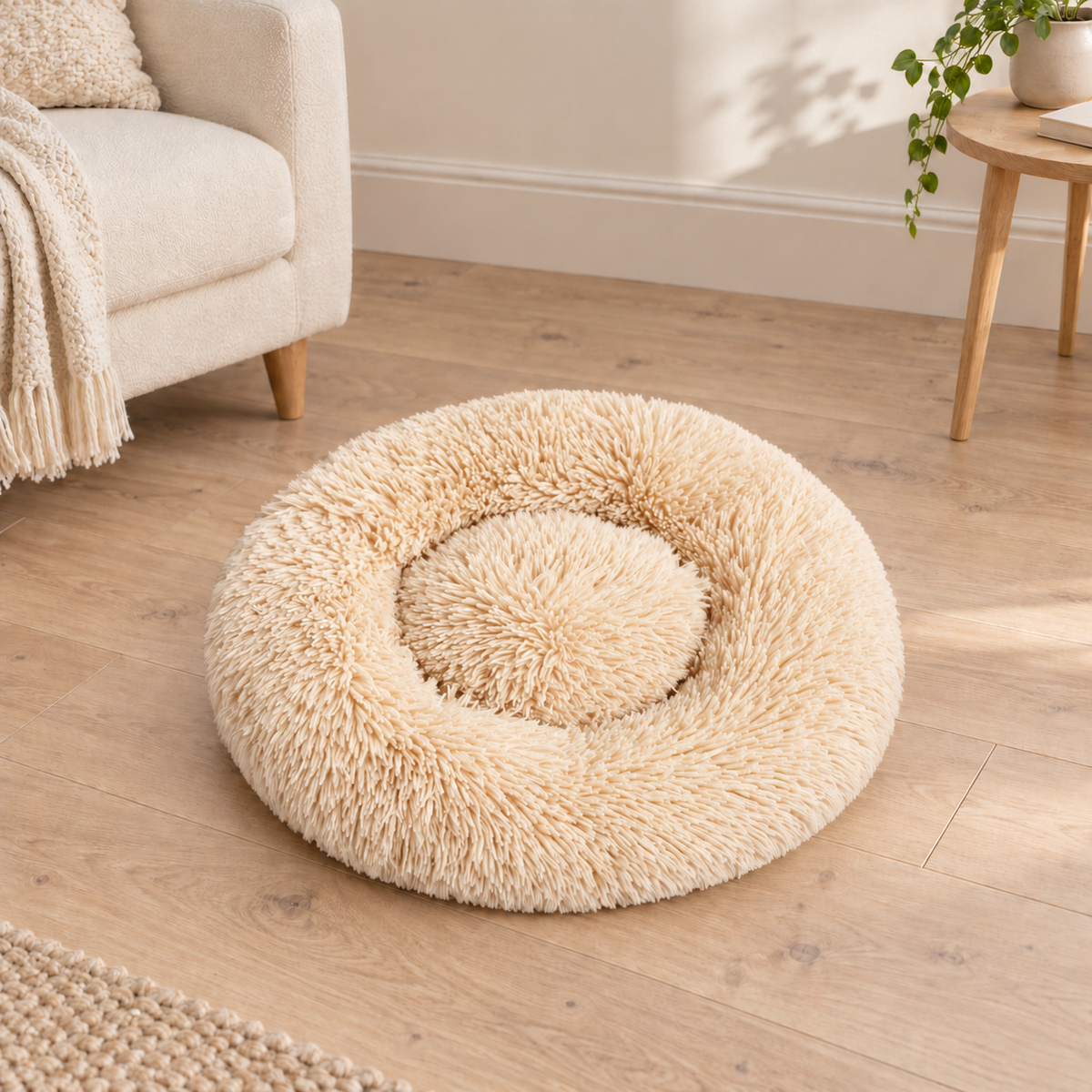 Panier pour Chien Rond Peluche — 5 Tailles