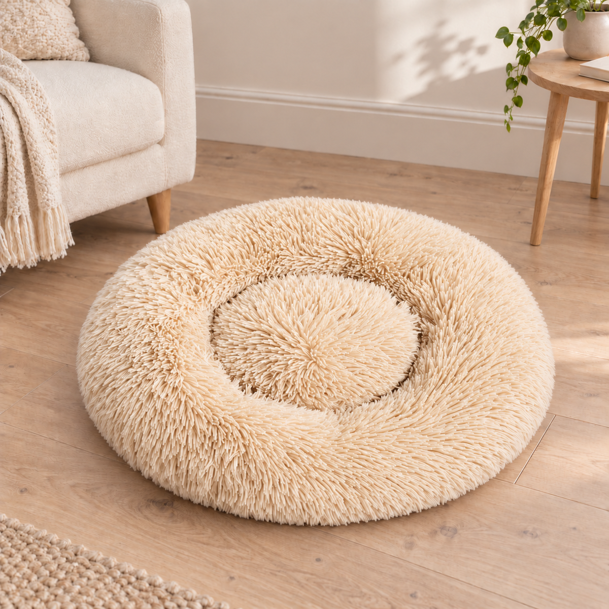 Panier pour Chien Rond Peluche — 5 Tailles
