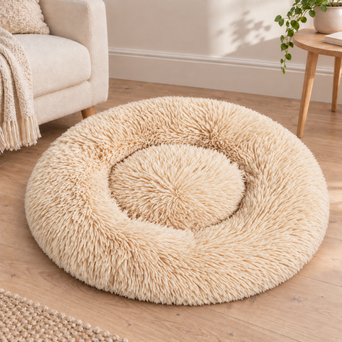 Panier pour Chien Rond Peluche — 5 Tailles