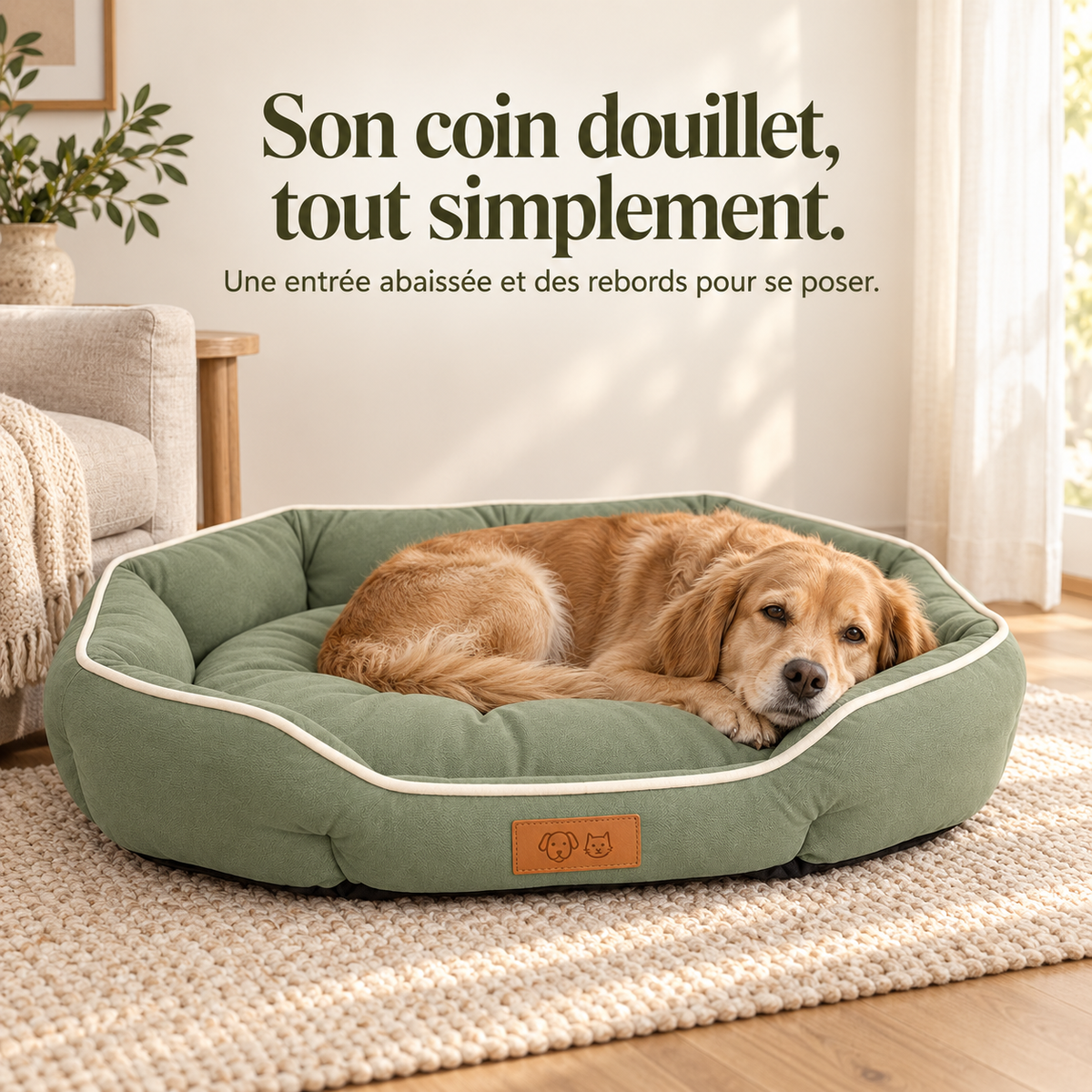 Panier pour Chien Sofa Grand Espace — Velours Côtelé, 4 Tailles