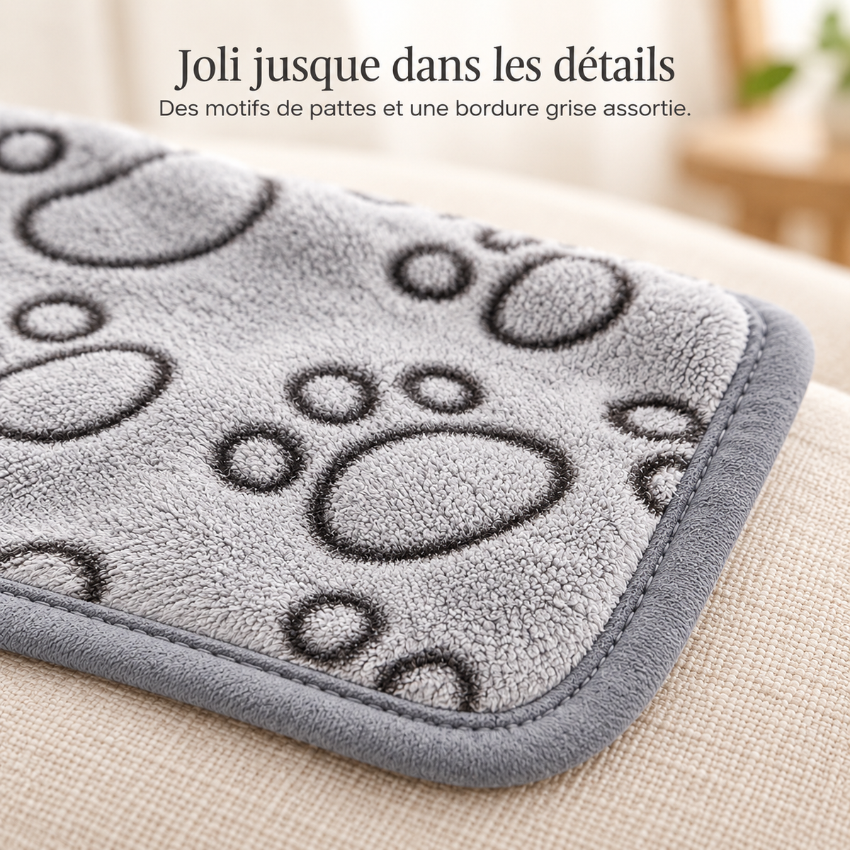 Plaid pour Chien et Chat — Motif Pattes Réversible et Doux, 4 Tailles