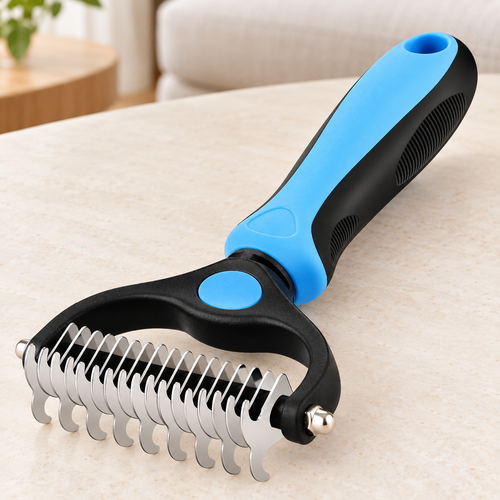 Brosse Démêlante pour Chien et Chat — Double Face Anti-Nœuds et Anti-Poils Morts