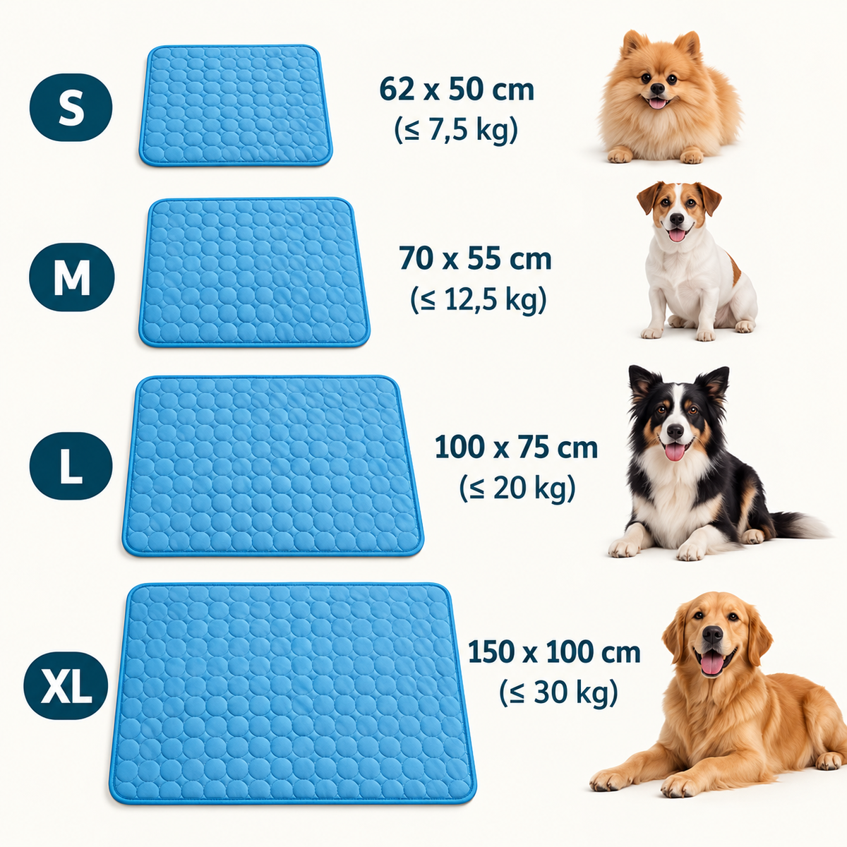 Tapis Rafraîchissant pour Chien et Chat — Fraîcheur Respirante, 4 Tailles