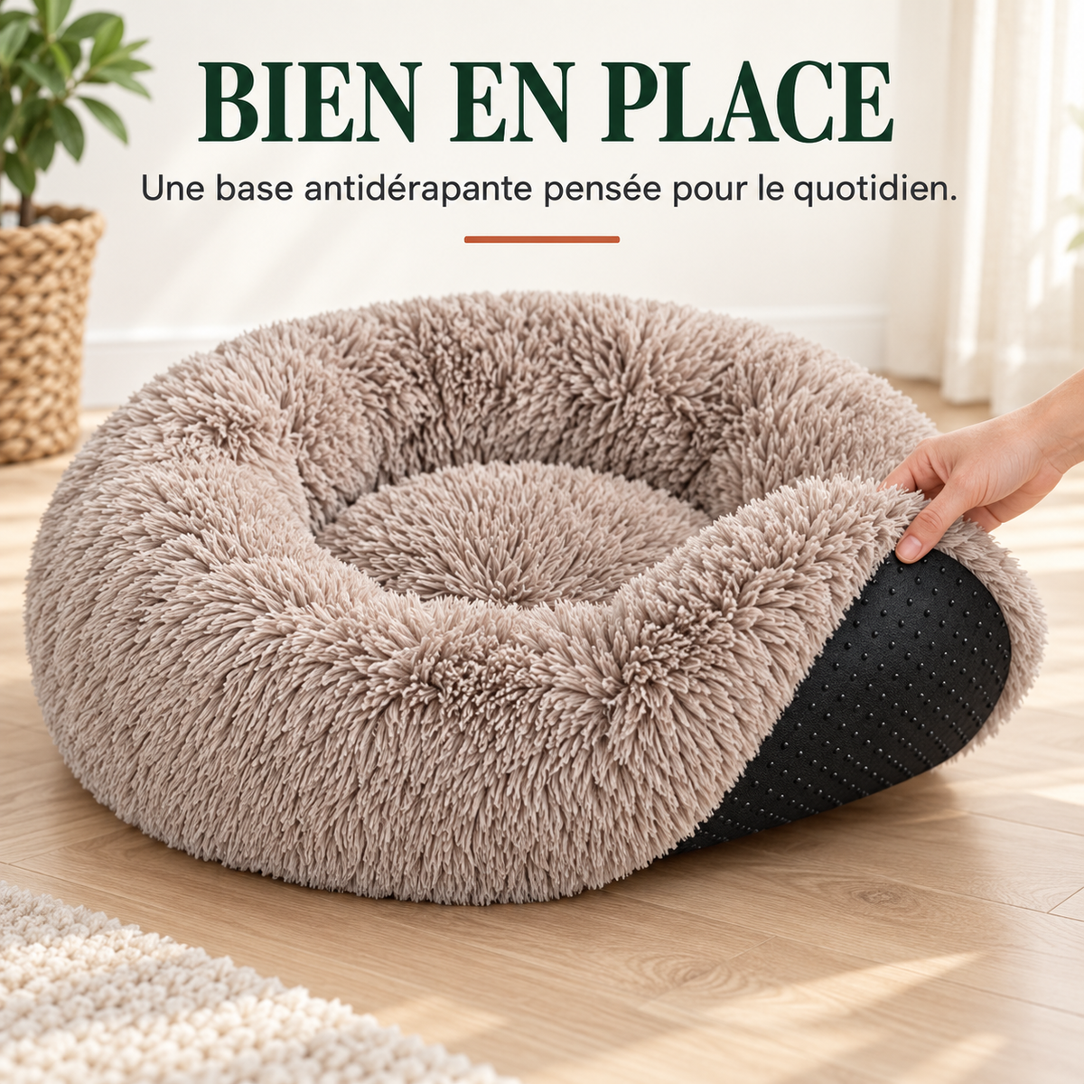 Panier pour Chien Rond Peluche — 5 Tailles