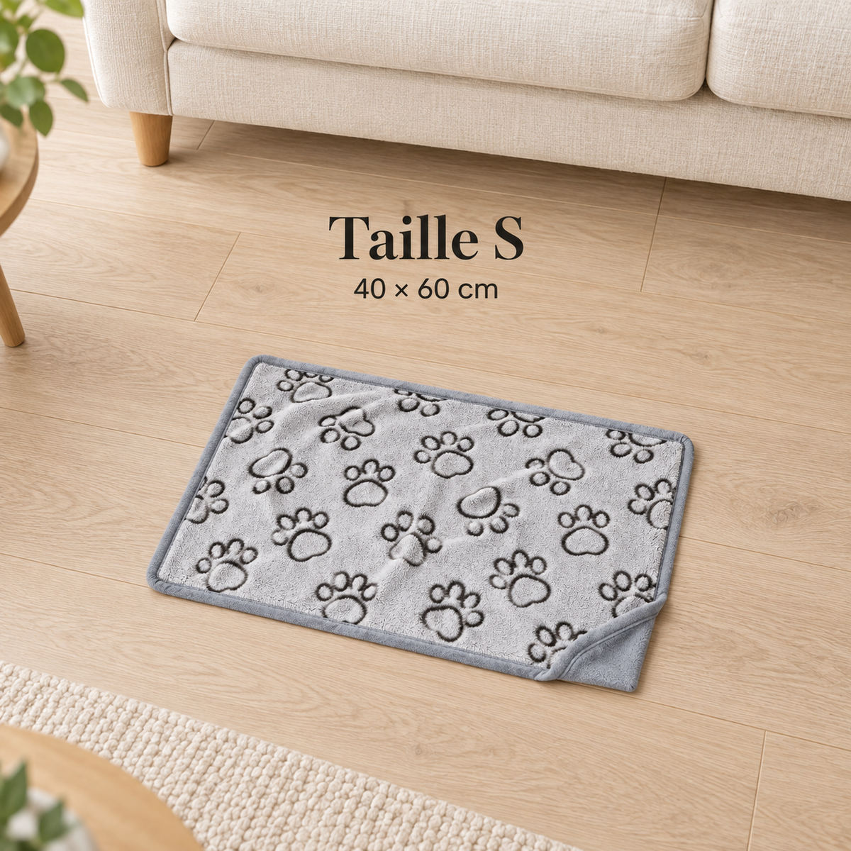 Plaid pour Chien et Chat — Motif Pattes Réversible et Doux, 4 Tailles