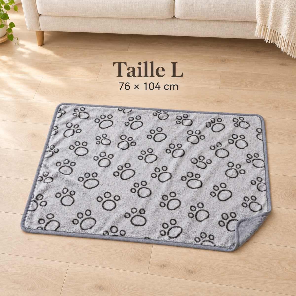 Plaid pour Chien et Chat — Motif Pattes Réversible et Doux, 4 Tailles