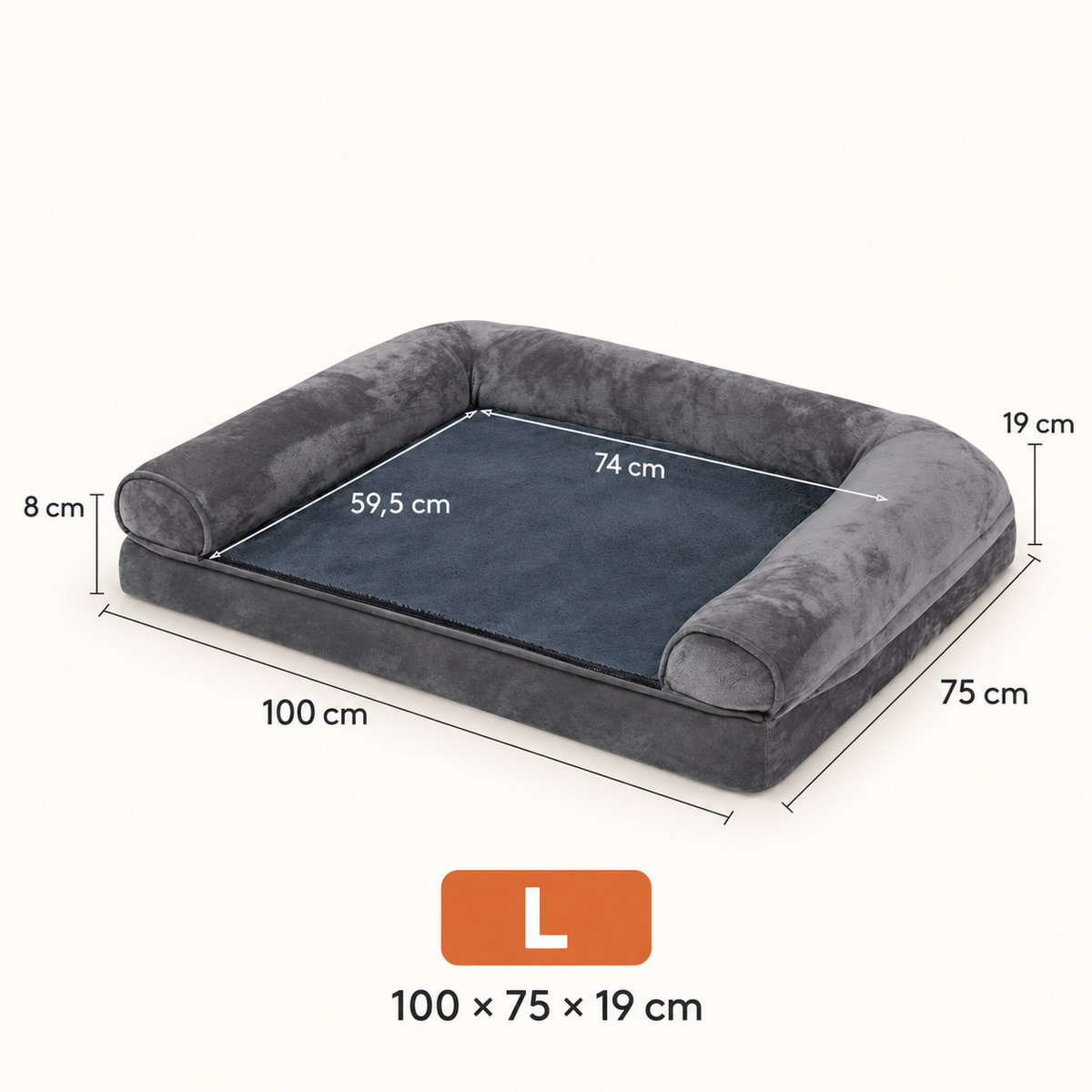 Panier pour Chien Orthopédique Grand Format — Jusqu'à 60 kg