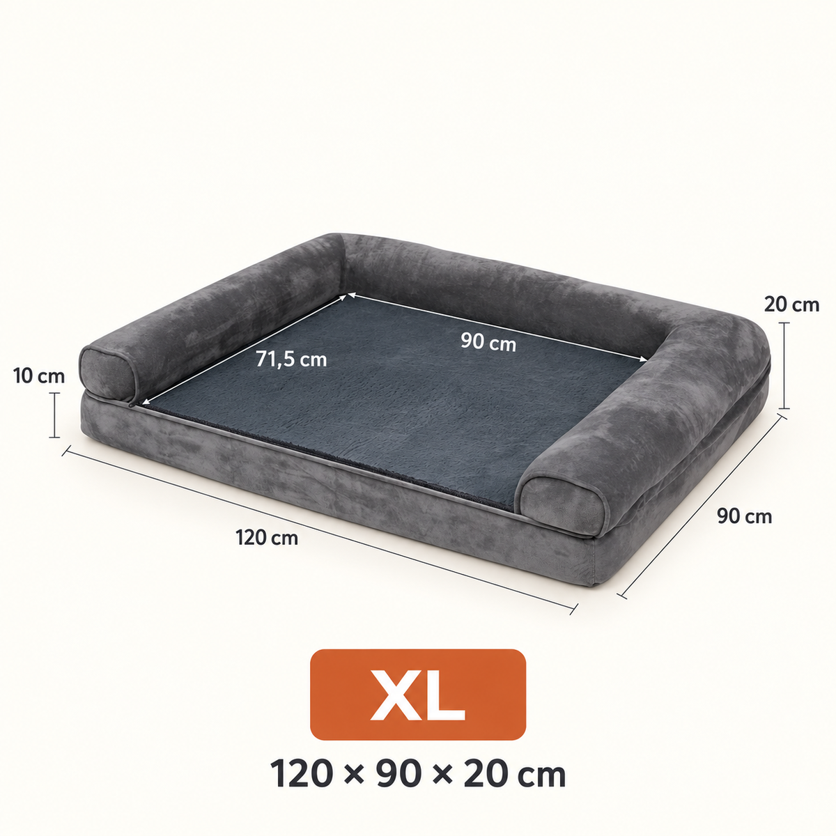 Panier pour Chien Orthopédique Grand Format — Jusqu'à 60 kg