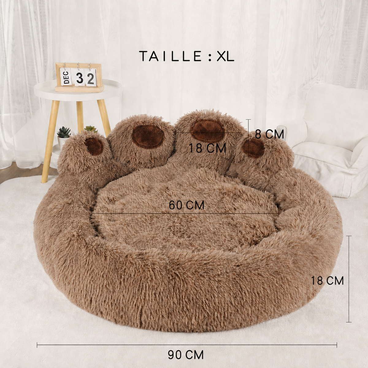 Panier pour Chien en Forme de Patte — Moelleux, 4 Tailles