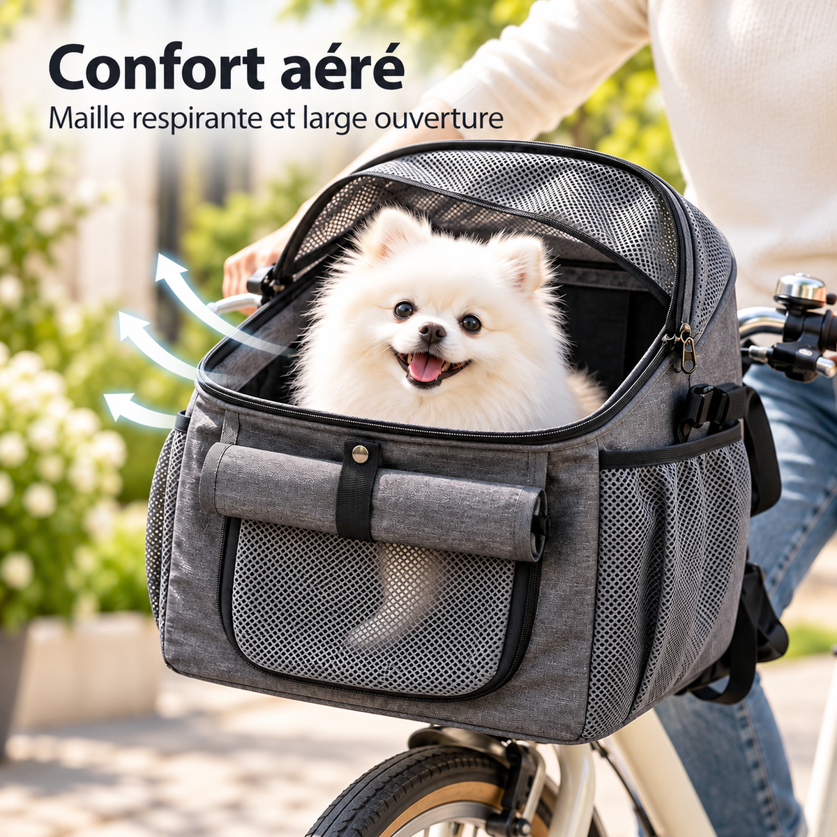 Panier de Vélo pour Chien 2-en-1 — Sac à Dos Oxford, Rangements Multiples