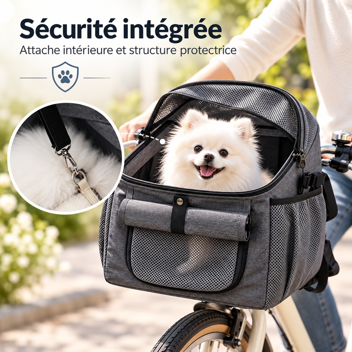 Panier de Vélo pour Chien 2-en-1 — Sac à Dos Oxford, Rangements Multiples