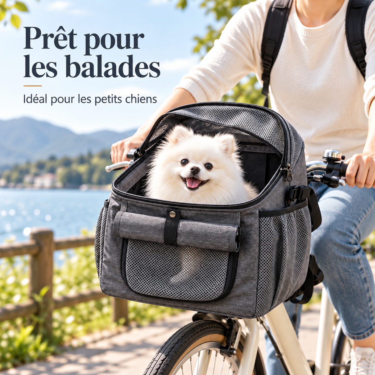 Panier de Vélo pour Chien 2-en-1 — Sac à Dos Oxford, Rangements Multiples