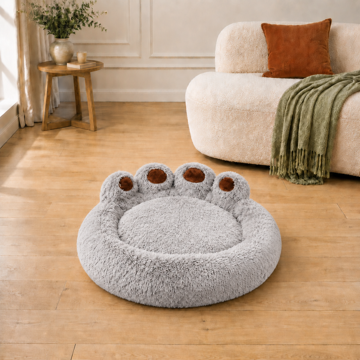 Panier pour Chien en Forme de Patte — Moelleux, 4 Tailles