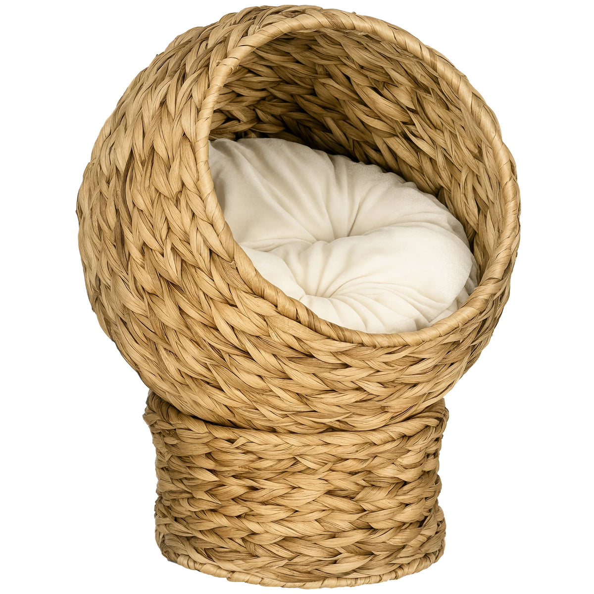 Panier Nid Rond Tressé pour Petit Chien — Coussin Amovible