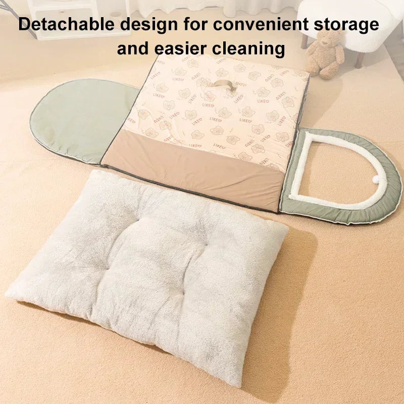 Winter Warm Dog House Detachable Pet Sleeping Bed for Small Medium Dogs Cats Soft Non-slip Dog Kennel Puppy Kitten Nest