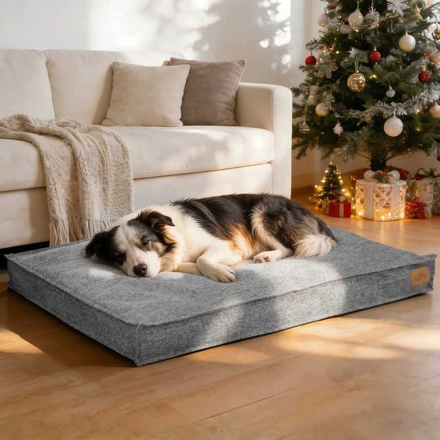 Matelas Orthopédique en Lin pour Chien — Soulage les Articulations, 4 Tailles
