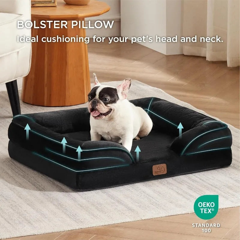 Panier Orthopédique pour Grand Chien — Mousse à Mémoire de Forme Déhoussable