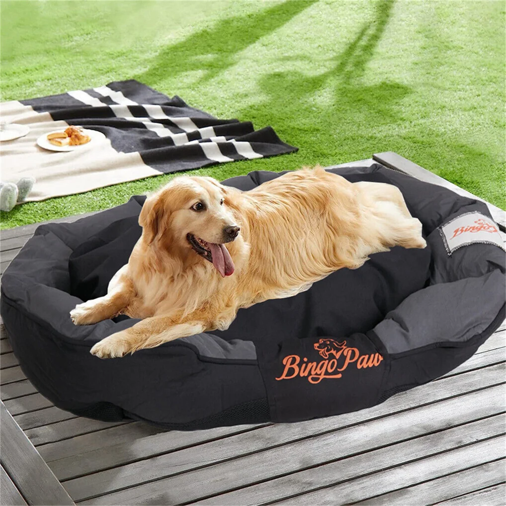 Panier Chien Imperméable — Tissu Oxford Déhoussable, Rebords Surélevés