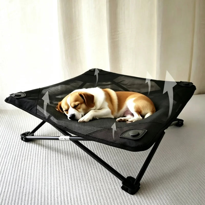 Raised Waterproof Mesh Elevated Dog Bed Breathable Puppy Sleeping Cot Pet Furniture For Indoor Outdoor Camping Garden Balcony