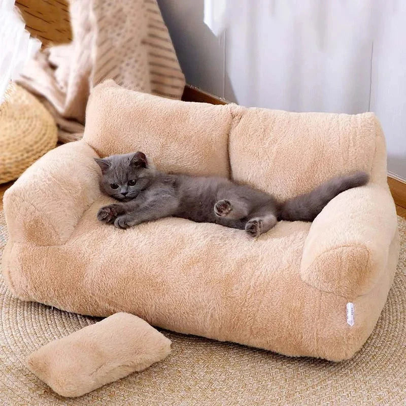 Panier Sofa avec Dossier pour Petit Chien — Peluche Douce