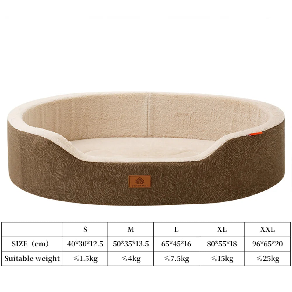 Panier Chien Effet Cuir Imperméable — 5 Tailles S à XXL