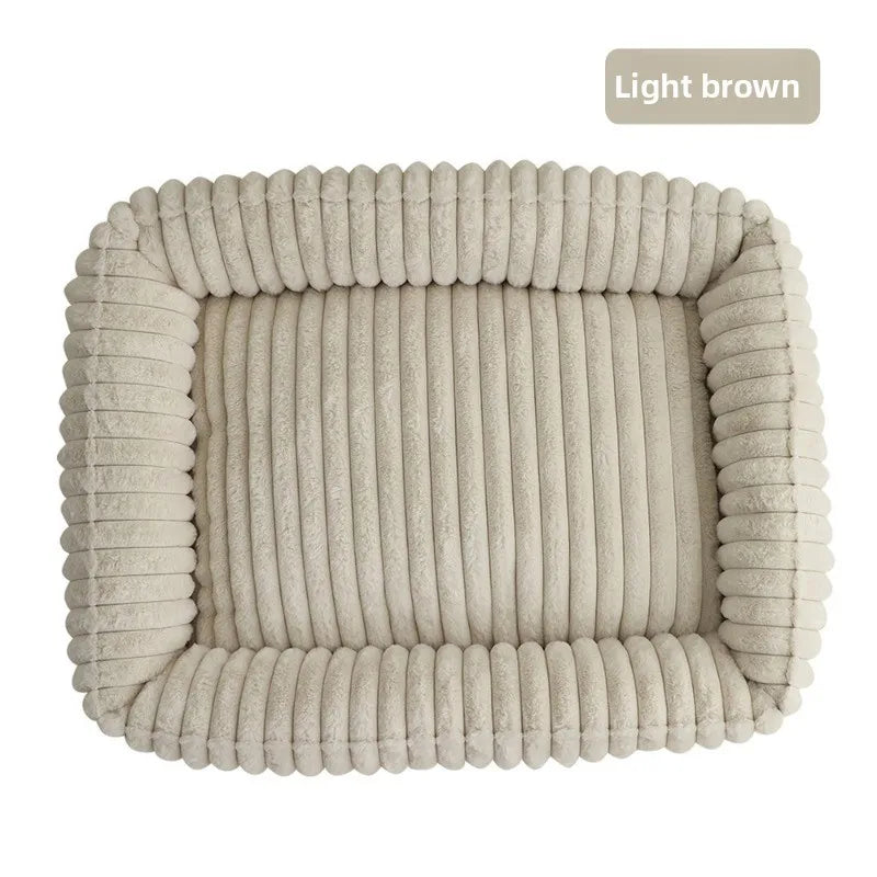 Rectangle Plush Dog Bed Winter Warm Mat Small Medium Big Pet Cat Dog Bed Kennel Puppy Sofacama Cat Cushion Pets Sofa Accessories