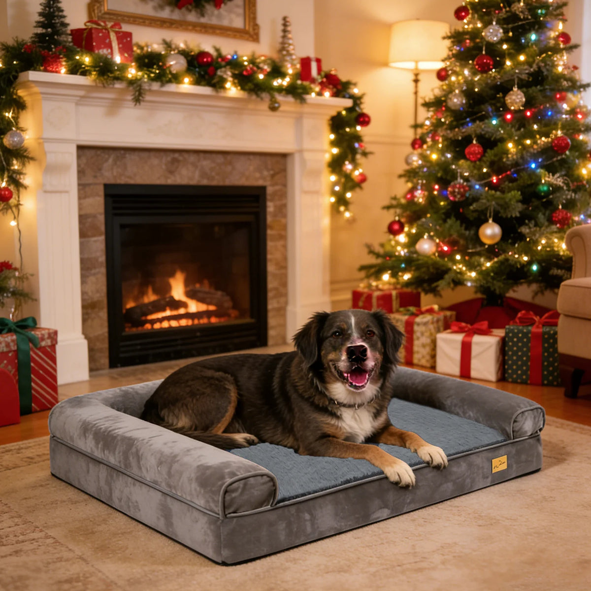 XXL XL Large Calming Dog Bed Orthopedic Memory Foam Sofa Couch Waterproof Removable Cover Plush Mat for Small Medium Large Dogs