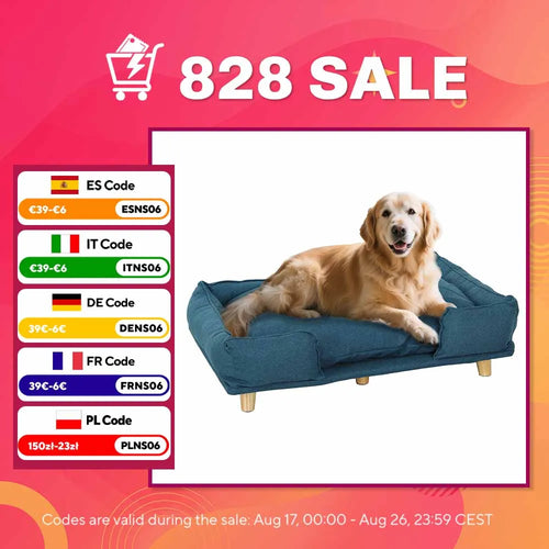 Pawhut Sofa for Large Dogs with Washable Cushion 96X66X24 cm Blue